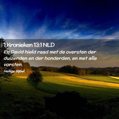 Picture 02 - 1 Kronieken 13:1 NLD - En David hield raad met de oversten der duizenden - Bible Verse Picture