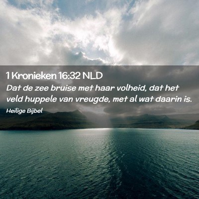 Picture 02 - 1 Kronieken 16:32 NLD - Dat de zee bruise met haar volheid, dat het veld - Bible Verse Picture