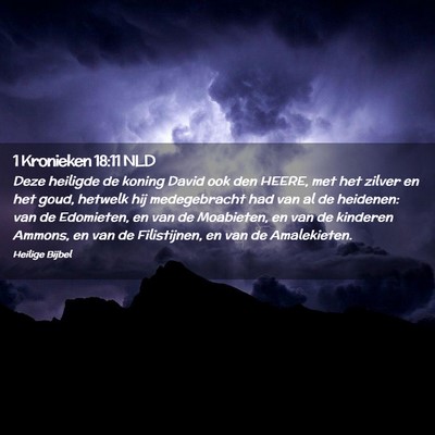 Picture 02 - 1 Kronieken 18:11 NLD - Deze heiligde de koning David ook den HEERE, met - Bible Verse Picture