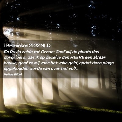Picture 02 - 1 Kronieken 21:22 NLD - En David zeide tot Ornan: Geef mij de plaats des - Bible Verse Picture