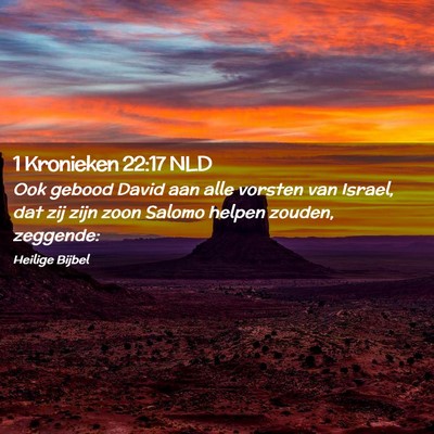 Picture 02 - 1 Kronieken 22:17 NLD - Ook gebood David aan alle vorsten van Israel, dat - Bible Verse Picture