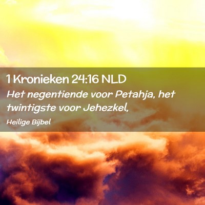 Picture 02 - 1 Kronieken 24:16 NLD - Het negentiende voor Petahja, het twintigste voor - Bible Verse Picture