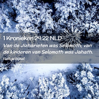 Picture 02 - 1 Kronieken 24:22 NLD - Van de Jizharieten was Selomoth; van de kinderen - Bible Verse Picture