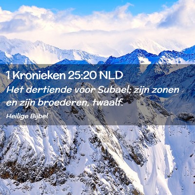 Picture 02 - 1 Kronieken 25:20 NLD - Het dertiende voor Subael; zijn zonen en zijn - Bible Verse Picture