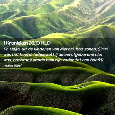 Picture 02 - 1 Kronieken 26:10 NLD - En Hosa, uit de kinderen van Merari, had zonen; - Bible Verse Picture