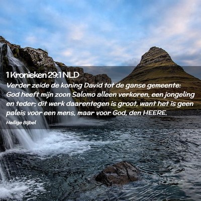 Picture 02 - 1 Kronieken 29:1 NLD - Verder zeide de koning David tot de ganse - Bible Verse Picture