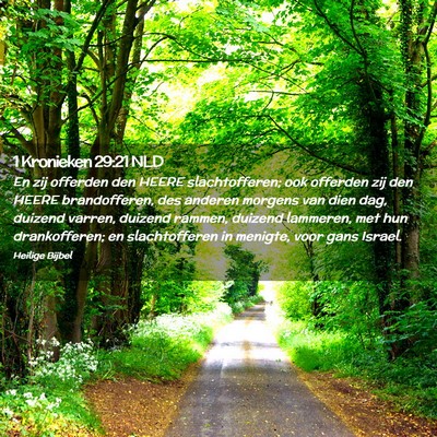 Picture 02 - 1 Kronieken 29:21 NLD - En zij offerden den HEERE slachtofferen; ook - Bible Verse Picture