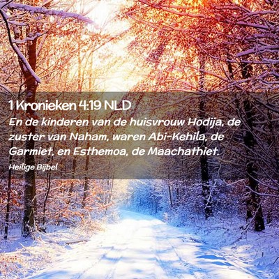 Picture 02 - 1 Kronieken 4:19 NLD - En de kinderen van de huisvrouw Hodija, de zuster - Bible Verse Picture