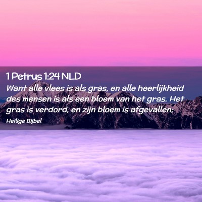 Picture 02 - 1 Petrus 1:24 NLD - Want alle vlees is als gras, en alle heerlijkheid - Bible Verse Picture