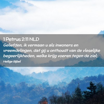 Picture 02 - 1 Petrus 2:11 NLD - Geliefden, ik vermaan u als inwoners en - Bible Verse Picture