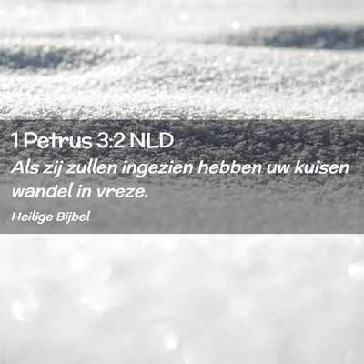 Picture 02 - 1 Petrus 3:2 NLD - Als zij zullen ingezien hebben uw kuisen wandel - Bible Verse Picture