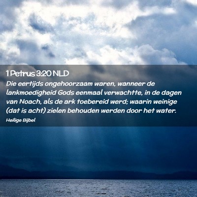 Picture 02 - 1 Petrus 3:20 NLD - Die eertijds ongehoorzaam waren, wanneer de - Bible Verse Picture