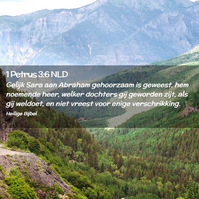 Picture 02 - 1 Petrus 3:6 NLD - Gelijk Sara aan Abraham gehoorzaam is geweest, - Bible Verse Picture