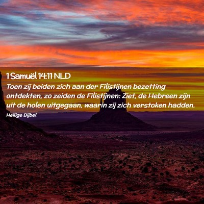 Picture 02 - 1 Samuël 14:11 NLD - Toen zij beiden zich aan der Filistijnen - Bible Verse Picture