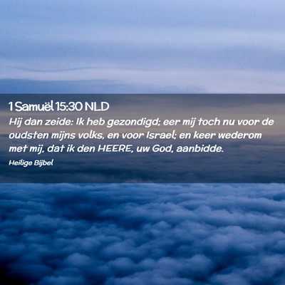 Picture 02 - 1 Samuël 15:30 NLD - Hij dan zeide: Ik heb gezondigd; eer mij toch nu - Bible Verse Picture