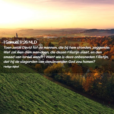 Picture 02 - 1 Samuël 17:26 NLD - Toen zeide David tot de mannen, die bij hem - Bible Verse Picture