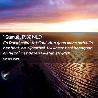 Picture 02 - 1 Samuël 17:32 NLD - En David zeide tot Saul: Aan geen mens ontvalle - Bible Verse Picture