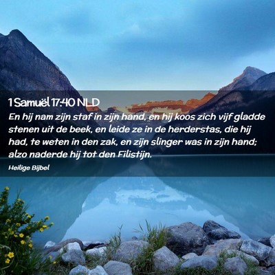 Picture 02 - 1 Samuël 17:40 NLD - En hij nam zijn staf in zijn hand, en hij koos - Bible Verse Picture