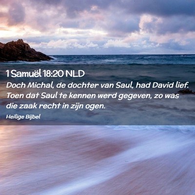 Picture 02 - 1 Samuël 18:20 NLD - Doch Michal, de dochter van Saul, had David lief. - Bible Verse Picture