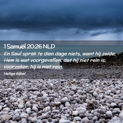 Picture 02 - 1 Samuël 20:26 NLD - En Saul sprak te dien dage niets, want hij zeide: - Bible Verse Picture