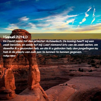 Picture 02 - 1 Samuël 21:2 NLD - En David zeide tot den priester Achimelech: De - Bible Verse Picture