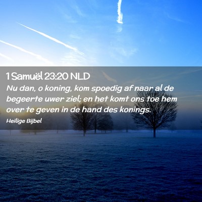 Picture 02 - 1 Samuël 23:20 NLD - Nu dan, o koning, kom spoedig af naar al de - Bible Verse Picture