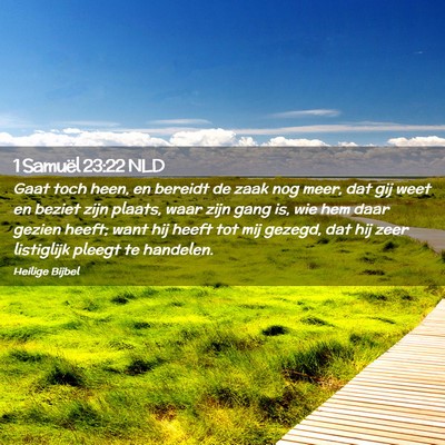 Picture 02 - 1 Samuël 23:22 NLD - Gaat toch heen, en bereidt de zaak nog meer, dat - Bible Verse Picture