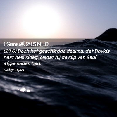 Picture 02 - 1 Samuël 24:5 NLD - (24:6) Doch het geschiedde daarna, dat Davids - Bible Verse Picture