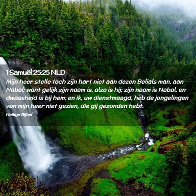 Picture 02 - 1 Samuël 25:25 NLD - Mijn heer stelle toch zijn hart niet aan dezen - Bible Verse Picture