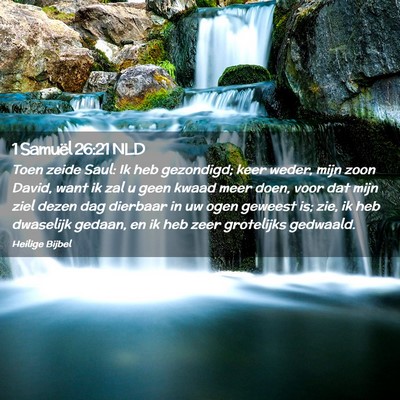Picture 02 - 1 Samuël 26:21 NLD - Toen zeide Saul: Ik heb gezondigd; keer weder, - Bible Verse Picture