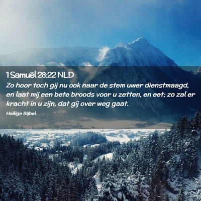 Picture 02 - 1 Samuël 28:22 NLD - Zo hoor toch gij nu ook naar de stem uwer - Bible Verse Picture