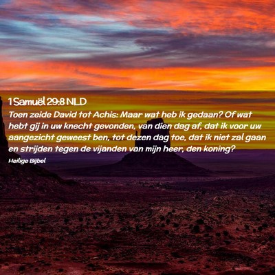 Picture 02 - 1 Samuël 29:8 NLD - Toen zeide David tot Achis: Maar wat heb ik - Bible Verse Picture