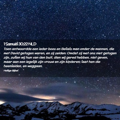 Picture 02 - 1 Samuël 30:22 NLD - Toen antwoordde een ieder boos en Belials man - Bible Verse Picture