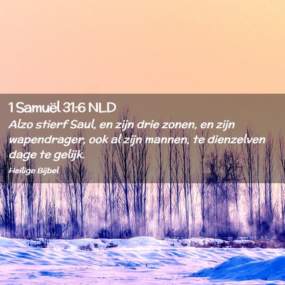 Picture 02 - 1 Samuël 31:6 NLD - Alzo stierf Saul, en zijn drie zonen, en zijn - Bible Verse Picture