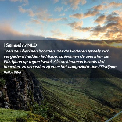 Picture 02 - 1 Samuël 7:7 NLD - Toen de Filistijnen hoorden, dat de kinderen - Bible Verse Picture