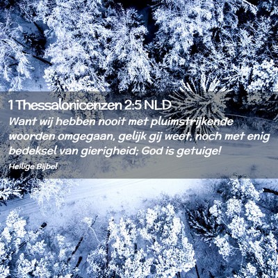 Picture 02 - 1 Thessalonicenzen 2:5 NLD - Want wij hebben nooit met pluimstrijkende woorden - Bible Verse Picture