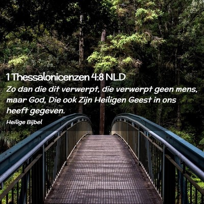 Picture 02 - 1 Thessalonicenzen 4:8 NLD - Zo dan die dit verwerpt, die verwerpt geen mens, - Bible Verse Picture
