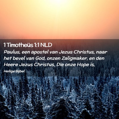 Picture 02 - 1 Timotheüs 1:1 NLD - Paulus, een apostel van Jezus Christus, naar het - Bible Verse Picture