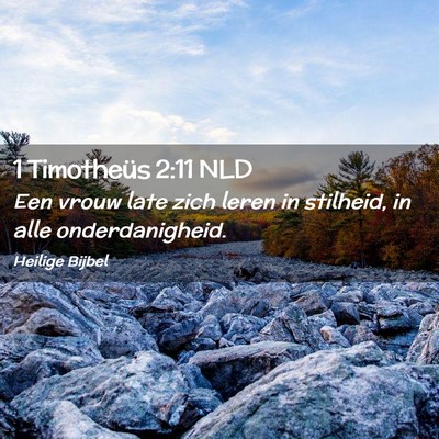 Picture 02 - 1 Timotheüs 2:11 NLD - Een vrouw late zich leren in stilheid, in alle - Bible Verse Picture