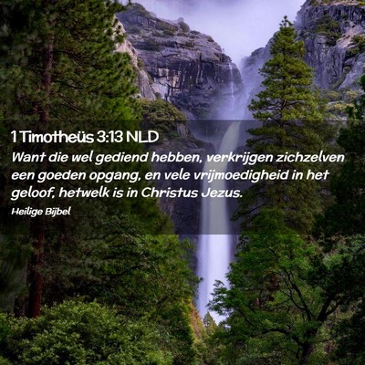 Picture 02 - 1 Timotheüs 3:13 NLD - Want die wel gediend hebben, verkrijgen - Bible Verse Picture