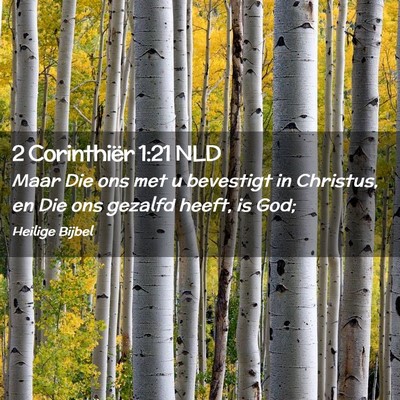 Picture 02 - 2 Corinthiër 1:21 NLD - Maar Die ons met u bevestigt in Christus, en Die - Bible Verse Picture