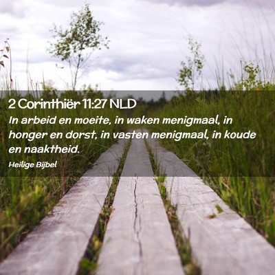 Picture 02 - 2 Corinthiër 11:27 NLD - In arbeid en moeite, in waken menigmaal, in - Bible Verse Picture