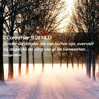 Picture 02 - 2 Corinthiër 11:28 NLD - Zonder de dingen, die van buiten zijn, overvalt - Bible Verse Picture