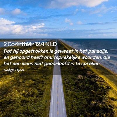 Picture 02 - 2 Corinthiër 12:4 NLD - Dat hij opgetrokken is geweest in het paradijs, - Bible Verse Picture