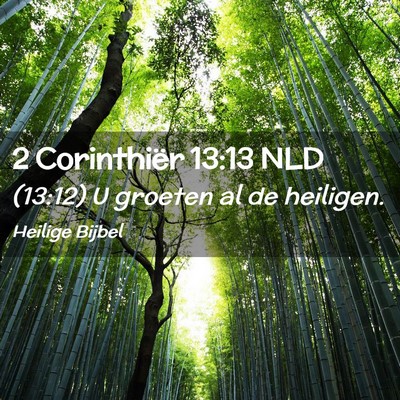 Picture 02 - 2 Corinthiër 13:13 NLD - (13:12) U groeten al de - Bible Verse Picture