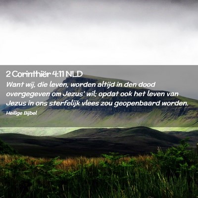 Picture 02 - 2 Corinthiër 4:11 NLD - Want wij, die leven, worden altijd in den dood - Bible Verse Picture