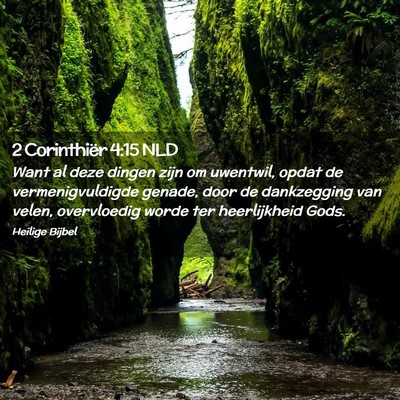 Picture 02 - 2 Corinthiër 4:15 NLD - Want al deze dingen zijn om uwentwil, opdat de - Bible Verse Picture