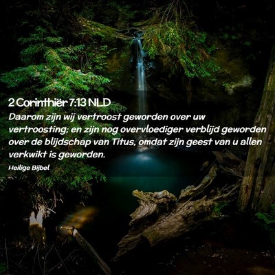 Picture 02 - 2 Corinthiër 7:13 NLD - Daarom zijn wij vertroost geworden over uw - Bible Verse Picture