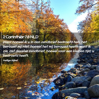 Picture 02 - 2 Corinthiër 7:8 NLD - Want hoewel ik u in den zendbrief bedroefd heb, - Bible Verse Picture