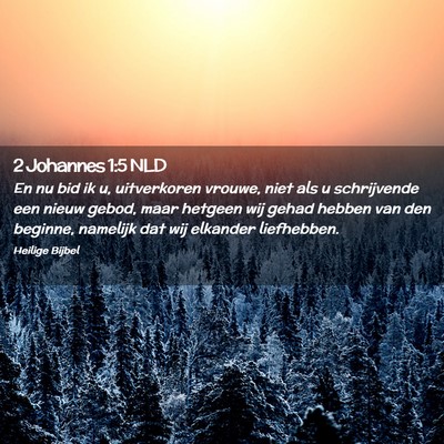 Picture 02 - 2 Johannes 1:5 NLD - En nu bid ik u, uitverkoren vrouwe, niet als u - Bible Verse Picture